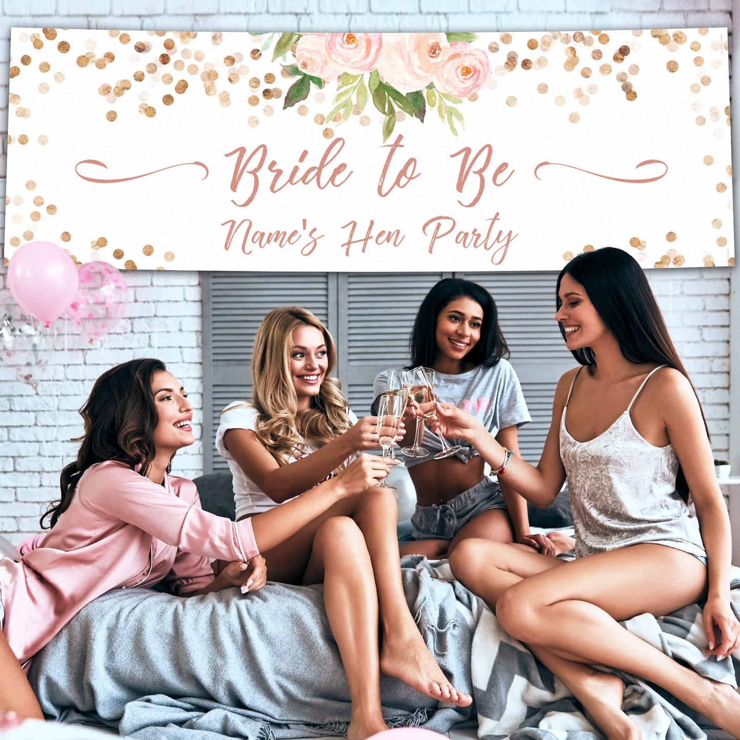 Personalised Birthday Banner - Floral Design Theme