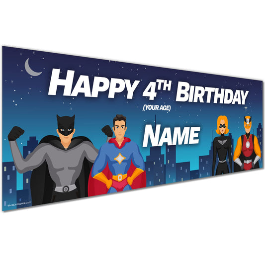 Personalised Birthday Banner - Blue Space Theme Theme