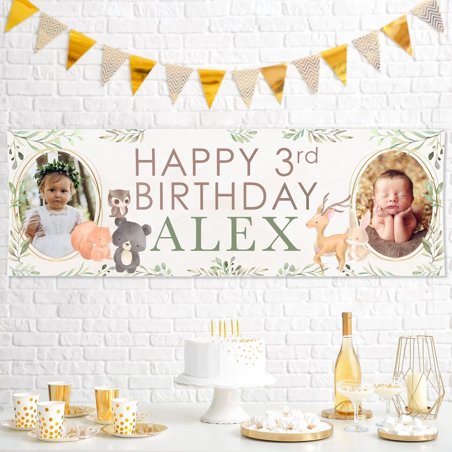 Personalised Birthday Banner - Forest Animals Theme
