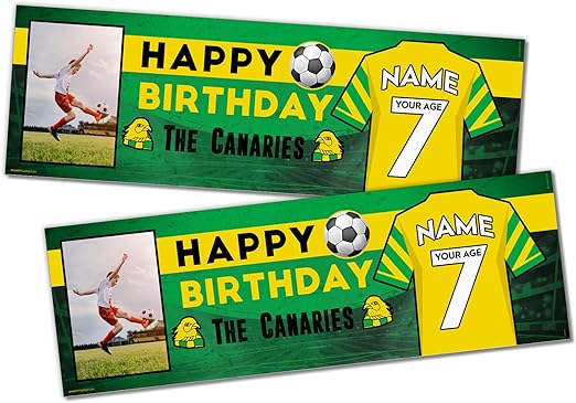 Personalised Birthday Banner - The Canaries Theme