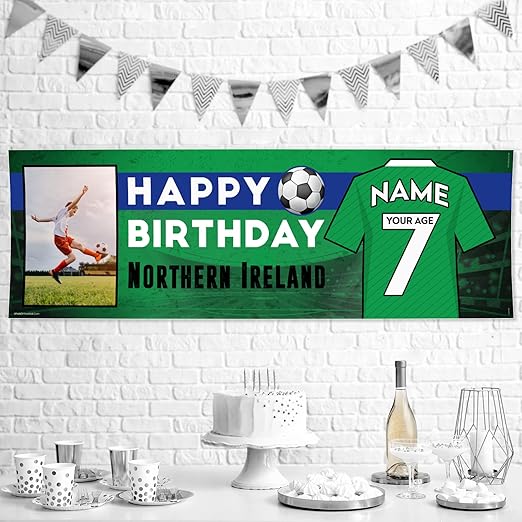 Personalised Birthday Banner - Northern Ireland Football Theme