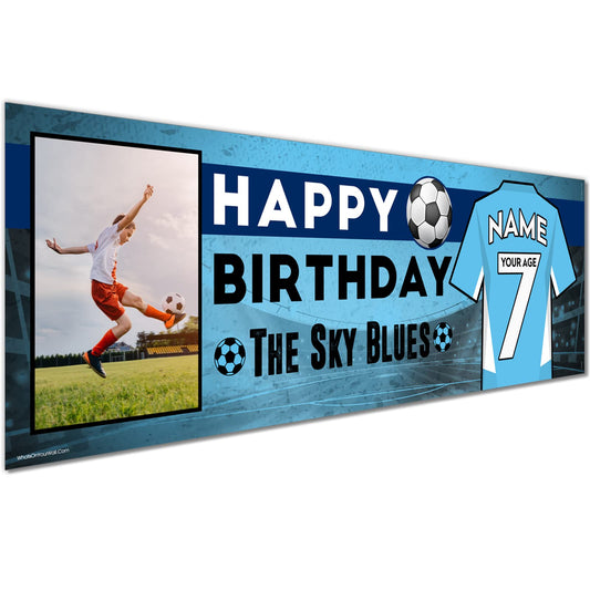 Personalised Birthday Banner - The Sky Blues Theme