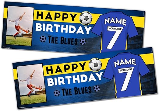 Personalised Birthday Banner - Chelsea Fc Theme Theme