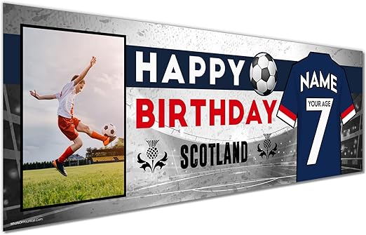 Personalised Birthday Banner - Scotland Football Happy Theme