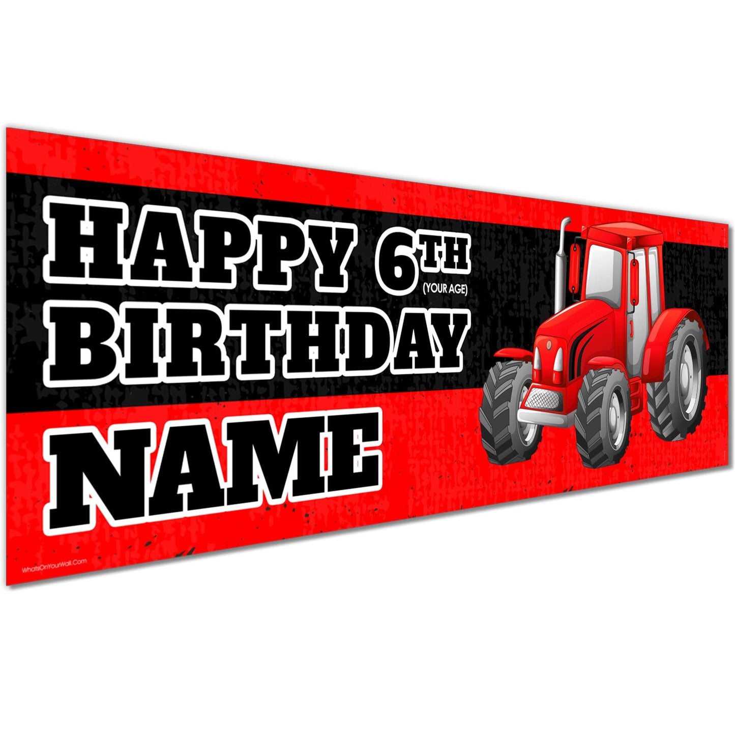 Personalised Birthday Banner - Red Tractor Theme Theme