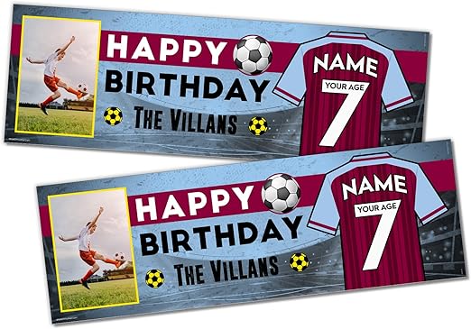 Personalised Birthday Banner - The Villains Football Theme