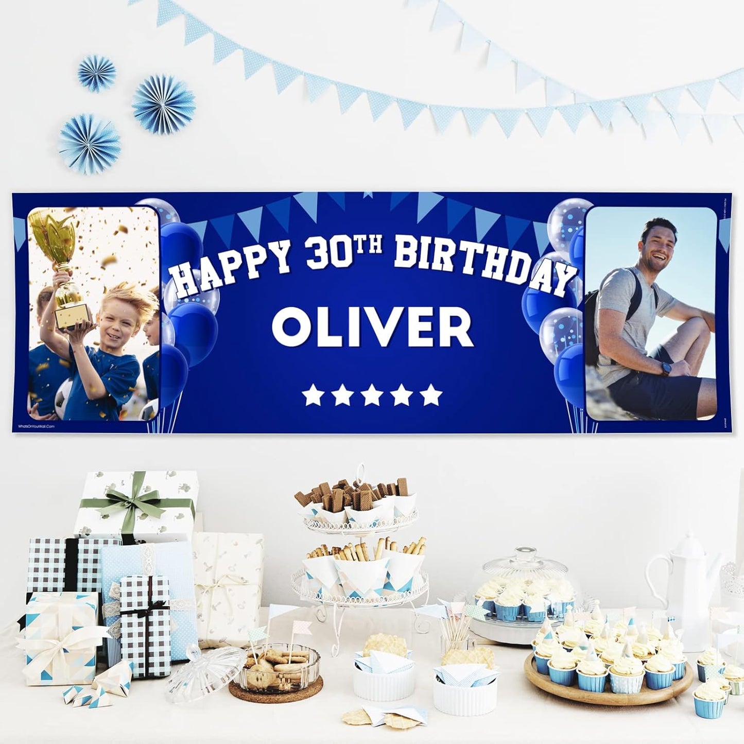 Personalised Birthday Banner - Blue Theme