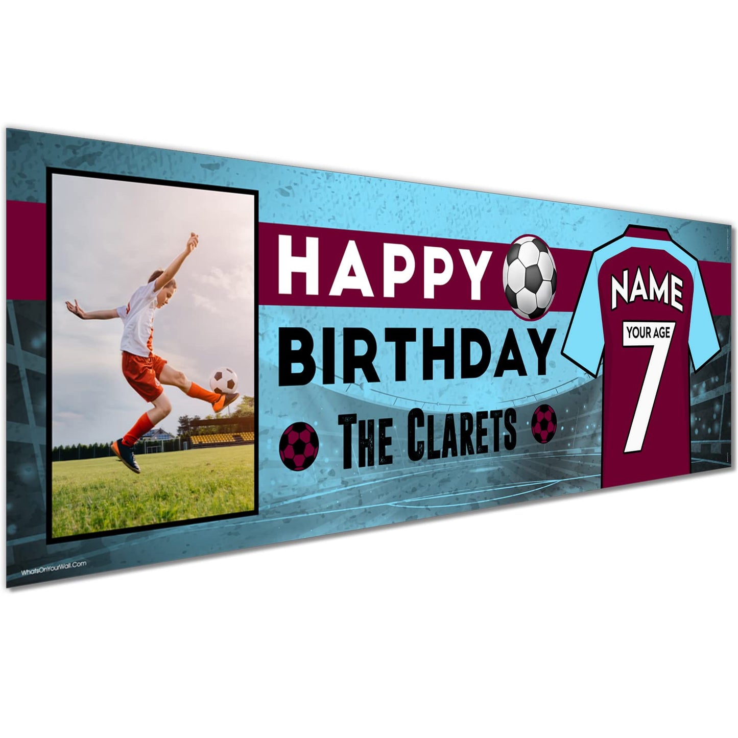 Personalised Birthday Banner - The Clarets Theme Theme