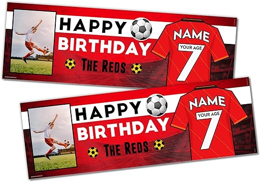 Personalised Birthday Banner - Red Theme