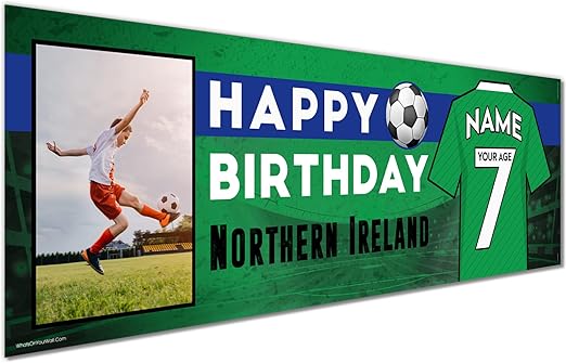Personalised Birthday Banner - Northern Ireland Football Theme