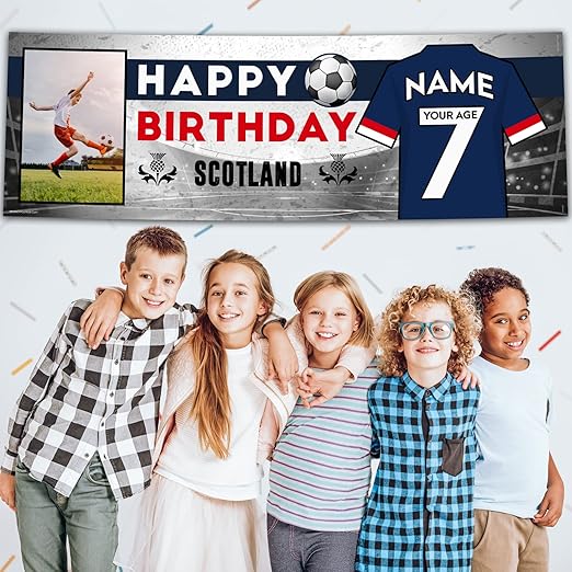 Personalised Birthday Banner - Scotland Football Happy Theme