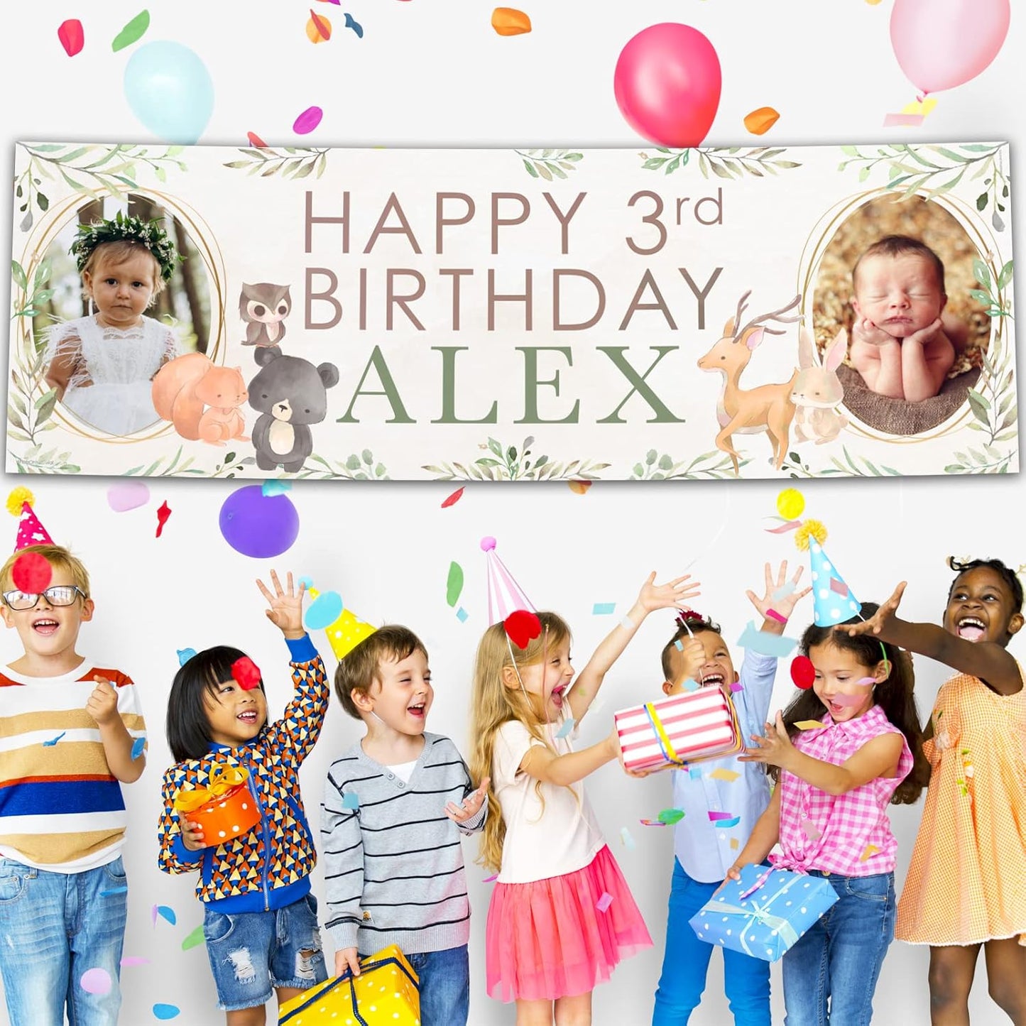 Personalised Birthday Banner - Forest Animals Theme