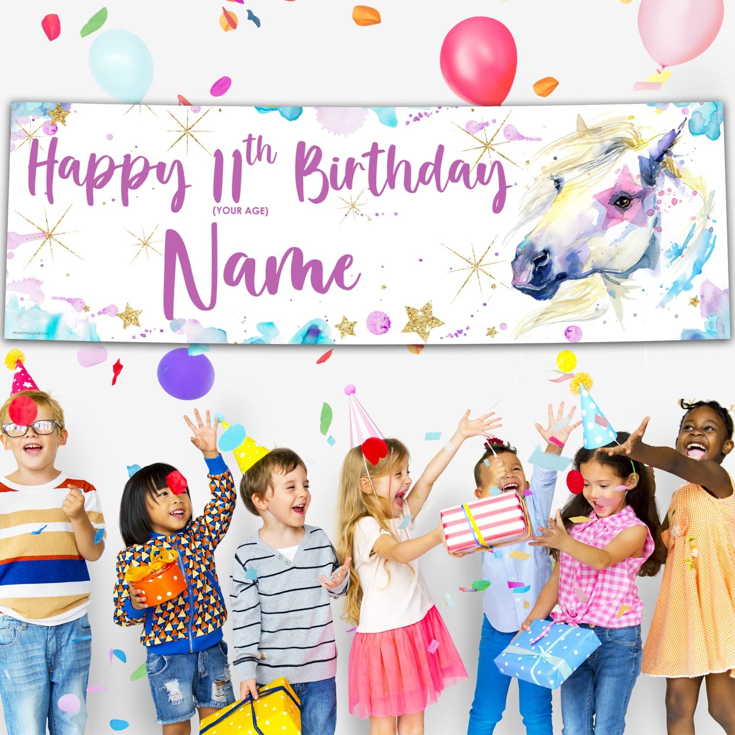 Personalised Birthday Banner - Pink Horse Theme Theme