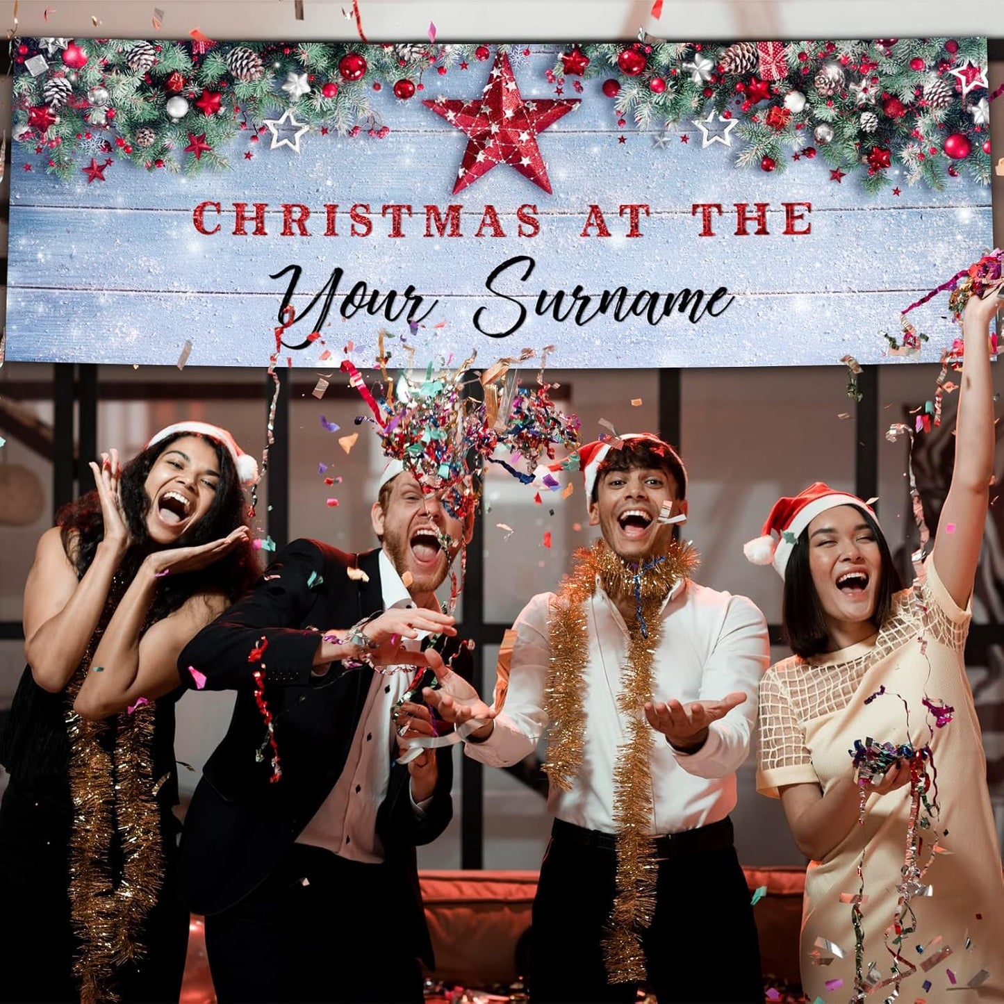 Personalised Birthday Banner - Indoor Holiday Backdrop Theme