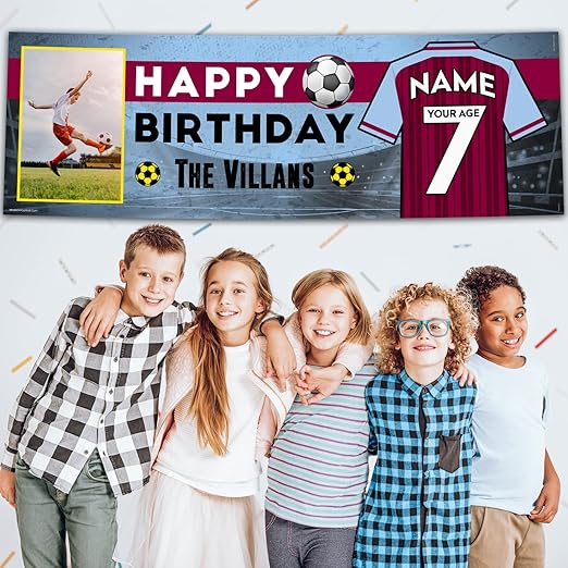Personalised Birthday Banner - The Villains Football Theme