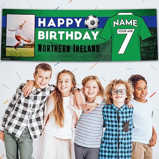 Personalised Birthday Banner - Northern Ireland Football Theme