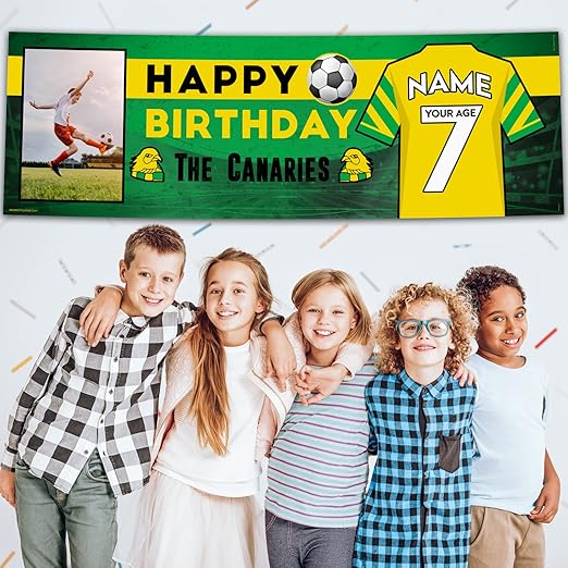 Personalised Birthday Banner - The Canaries Theme