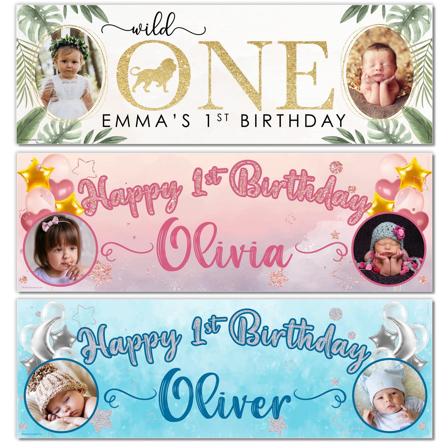 Personalised Birthday Banner - Botanical Leaf Theme