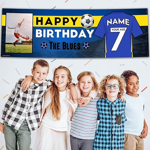 Personalised Birthday Banner - Chelsea Fc Theme Theme