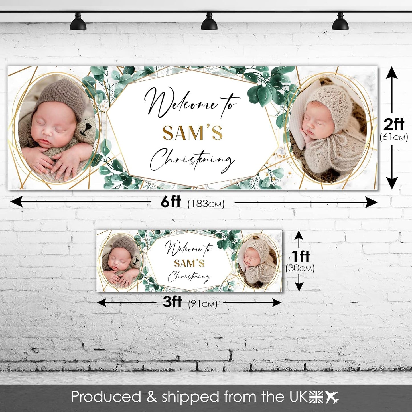 Personalised Birthday Banner - Christening Theme