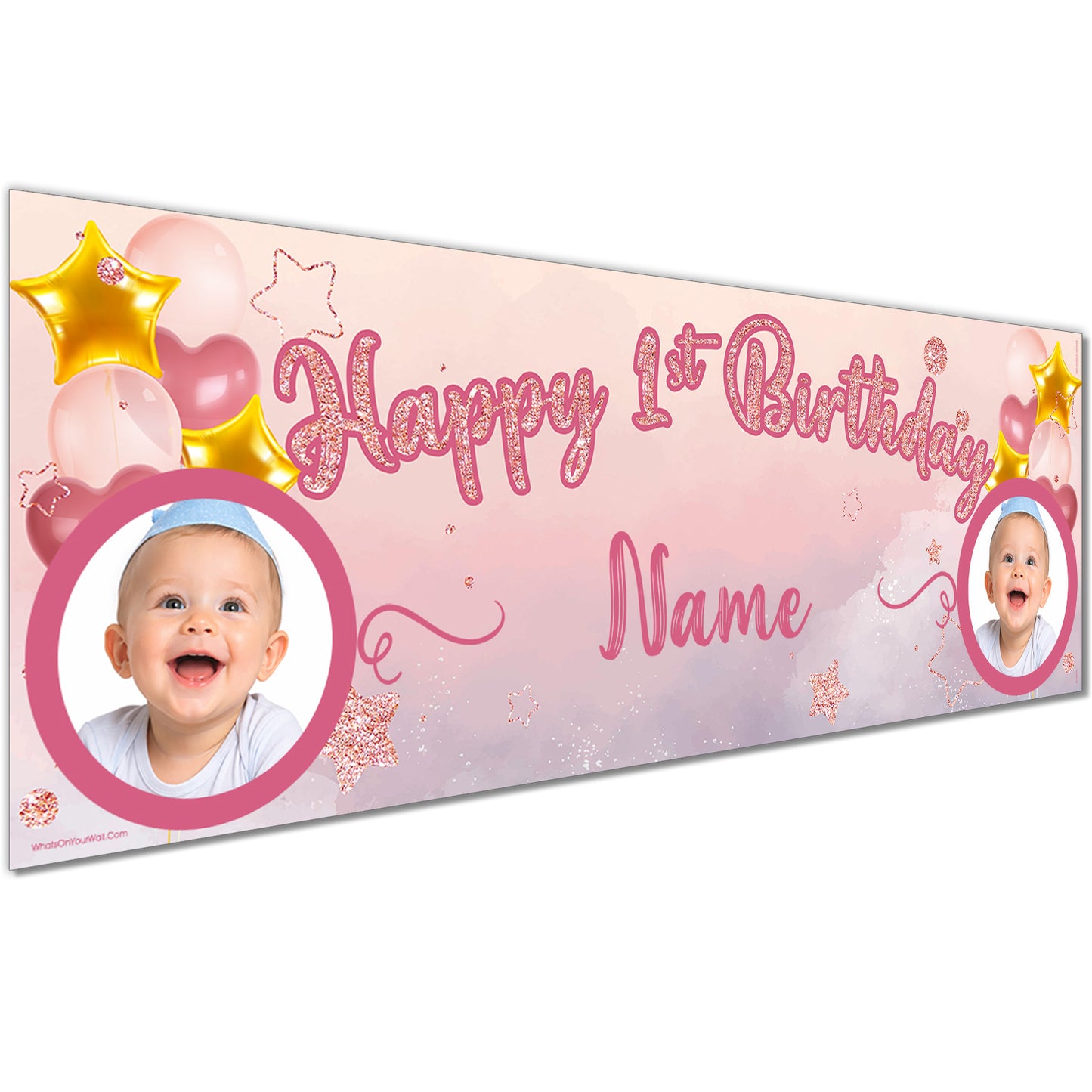 Personalised Birthday Banner - Pink Theme
